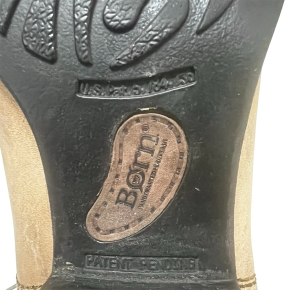 Born Brown Tan 7 Leather Distressed Western Cowboy Boho Comfort Ankle Boots - Picture 9 of 12